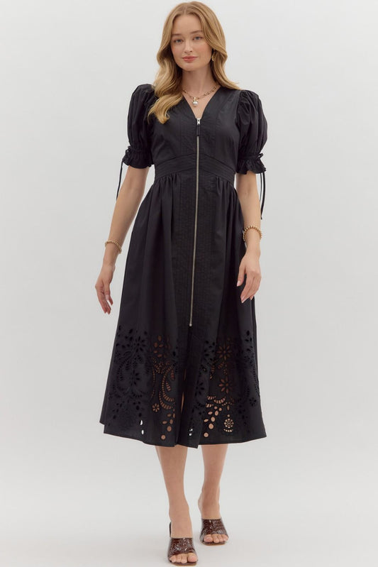 Whitney Puff Sleeve Midi Dress