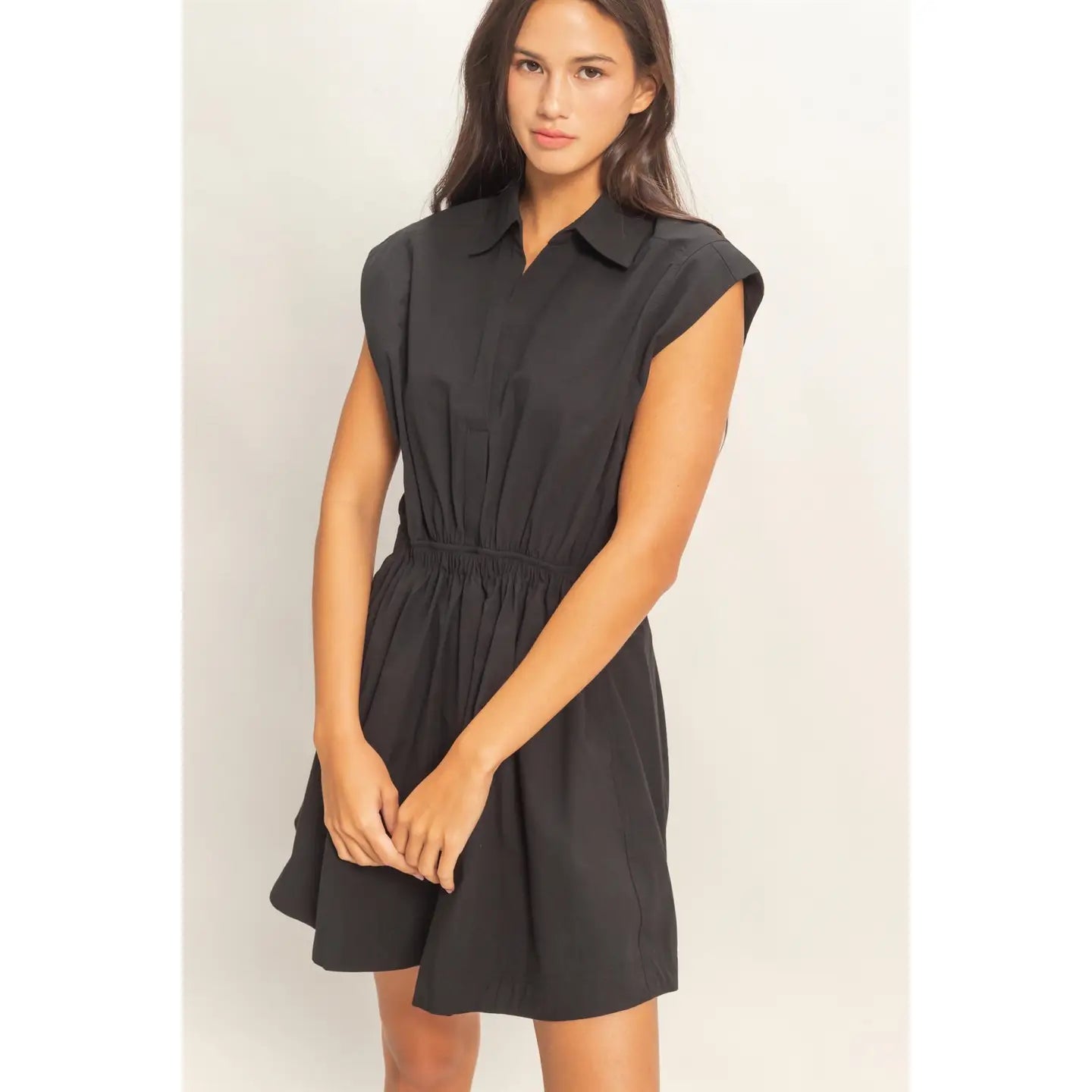 Starred Muse Cinched-Waist Mini Dress