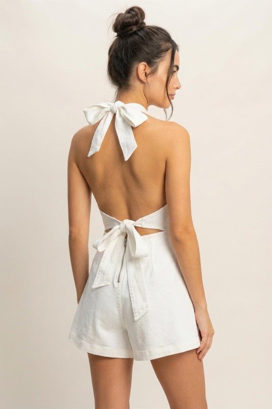 Saylor Denim Halter Romper