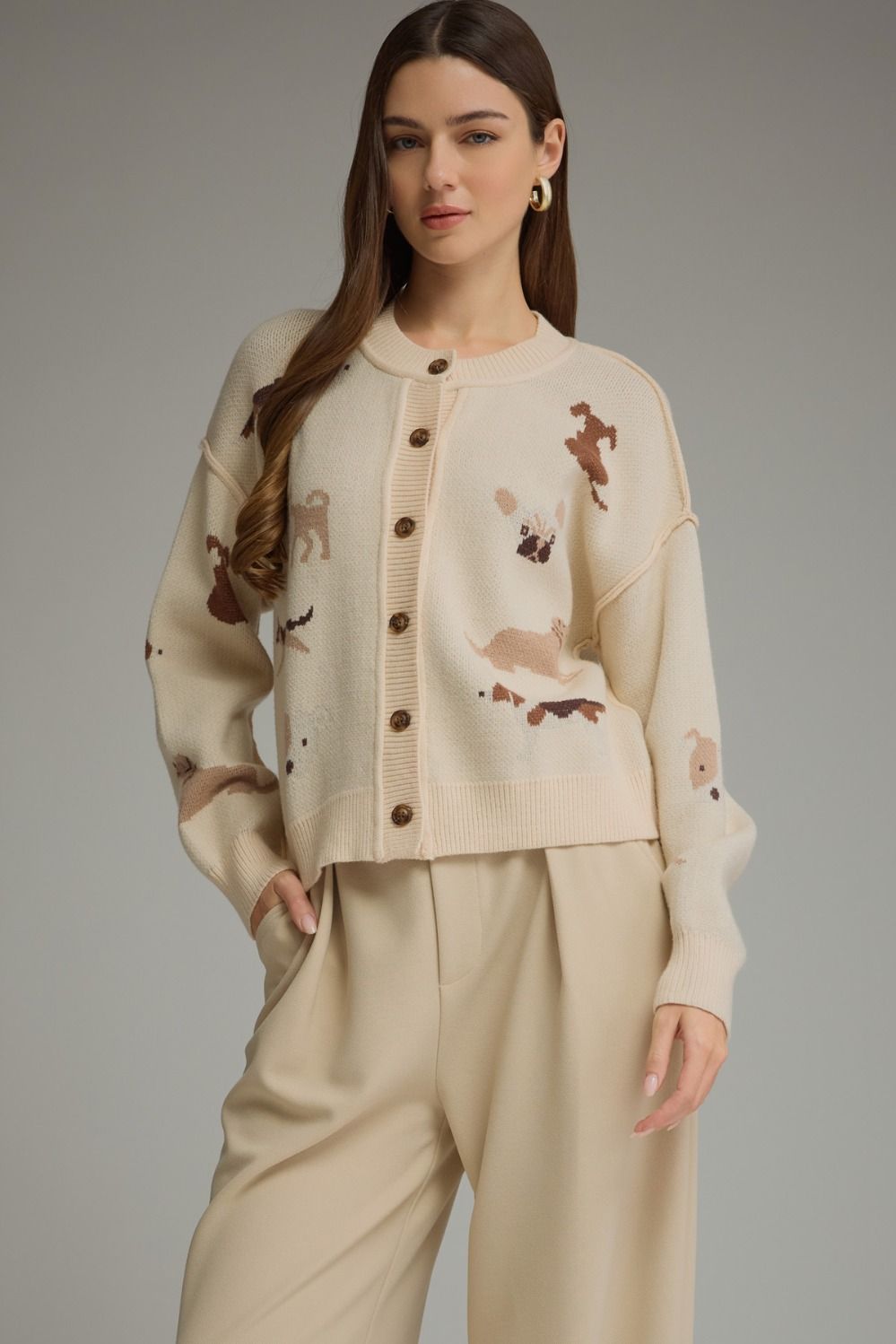 A chic animal print cardigan that brings effortless style and cozy sophistication to everything from denim and boots to polished workwear.