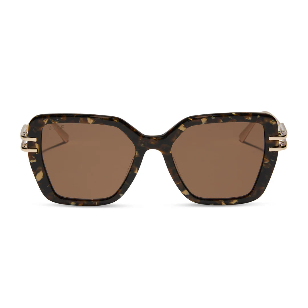 Diff Dasha Sunglasses in Glitter Tortoise + Brown