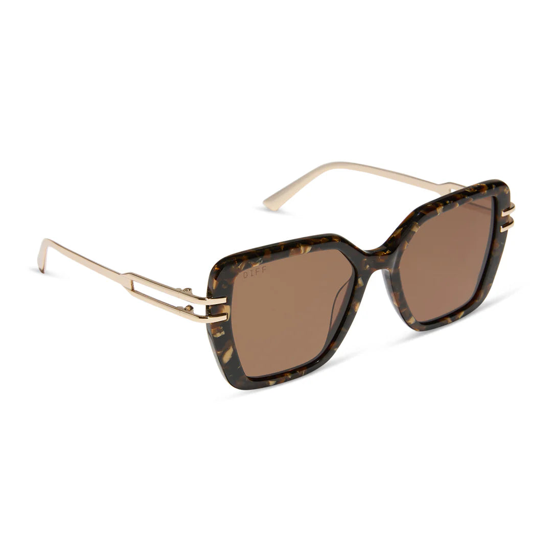Diff Dasha Sunglasses in Glitter Tortoise + Brown