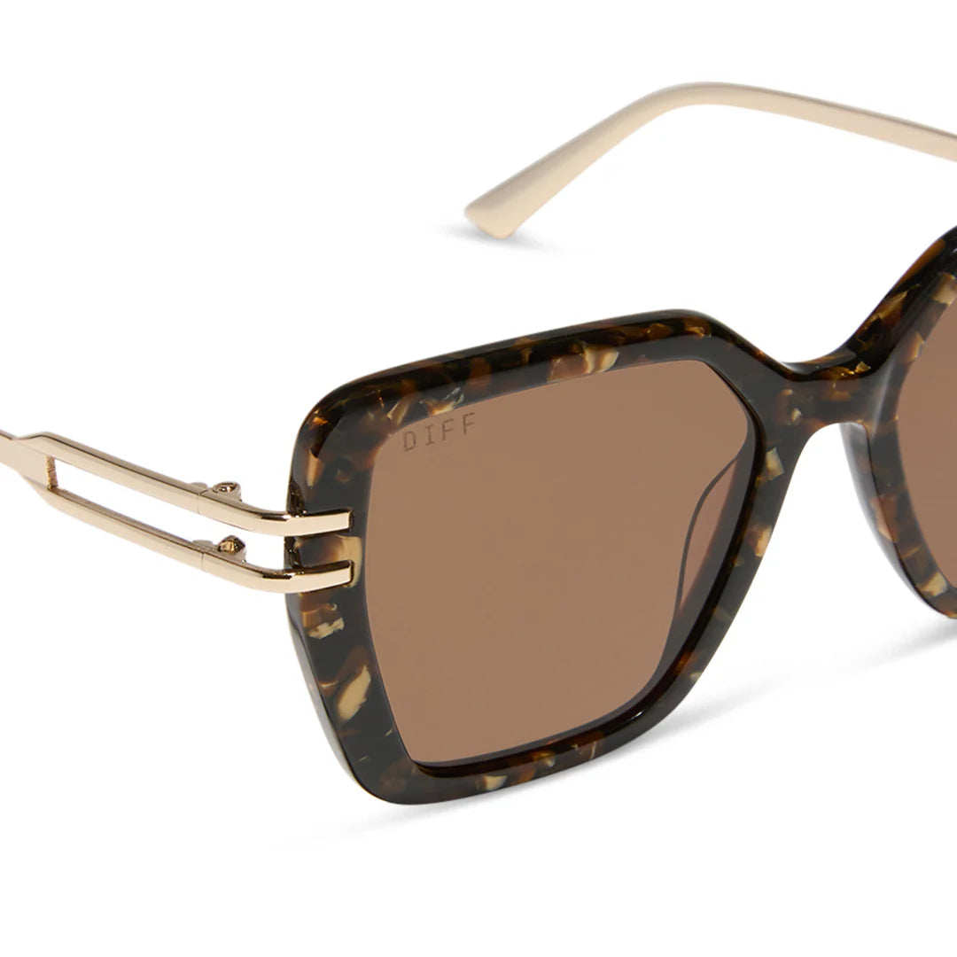 Diff Dasha Sunglasses in Glitter Tortoise + Brown