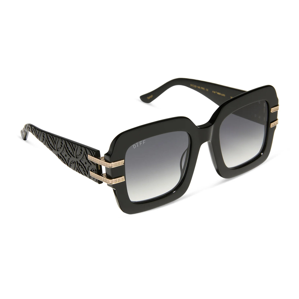 Diff Black Sunglasses with Gold Accents DIFF | Capri Black + Grey Sunglasses – Jonah Brown Boutique main image 4