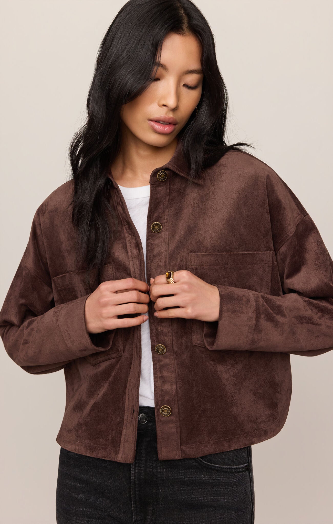 Z Supply All Day Cropped Suede Jacket