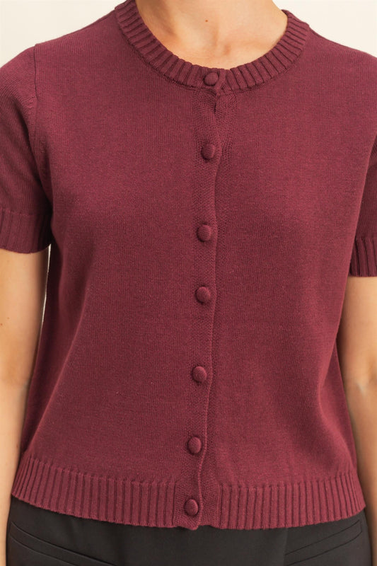 Sorina Short Sleeve Knit Cardigan