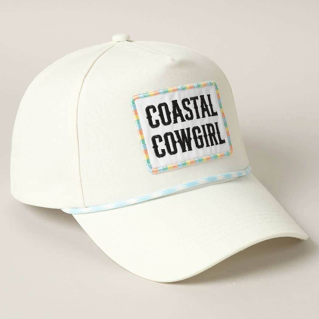 Coastal Cowgirl Embroidery Patch Trucker Hat