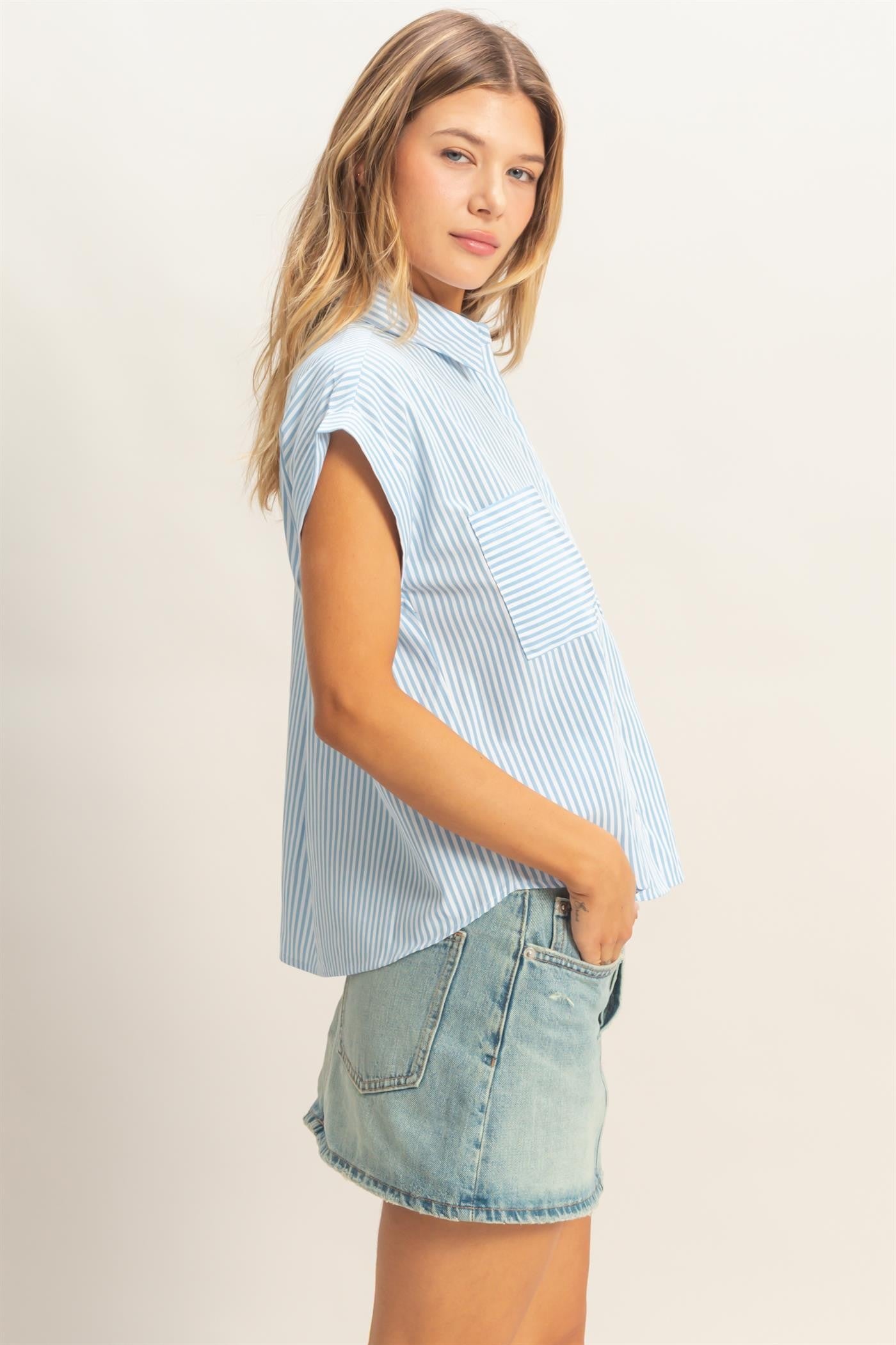 Melissa Button-up Striped Shirt