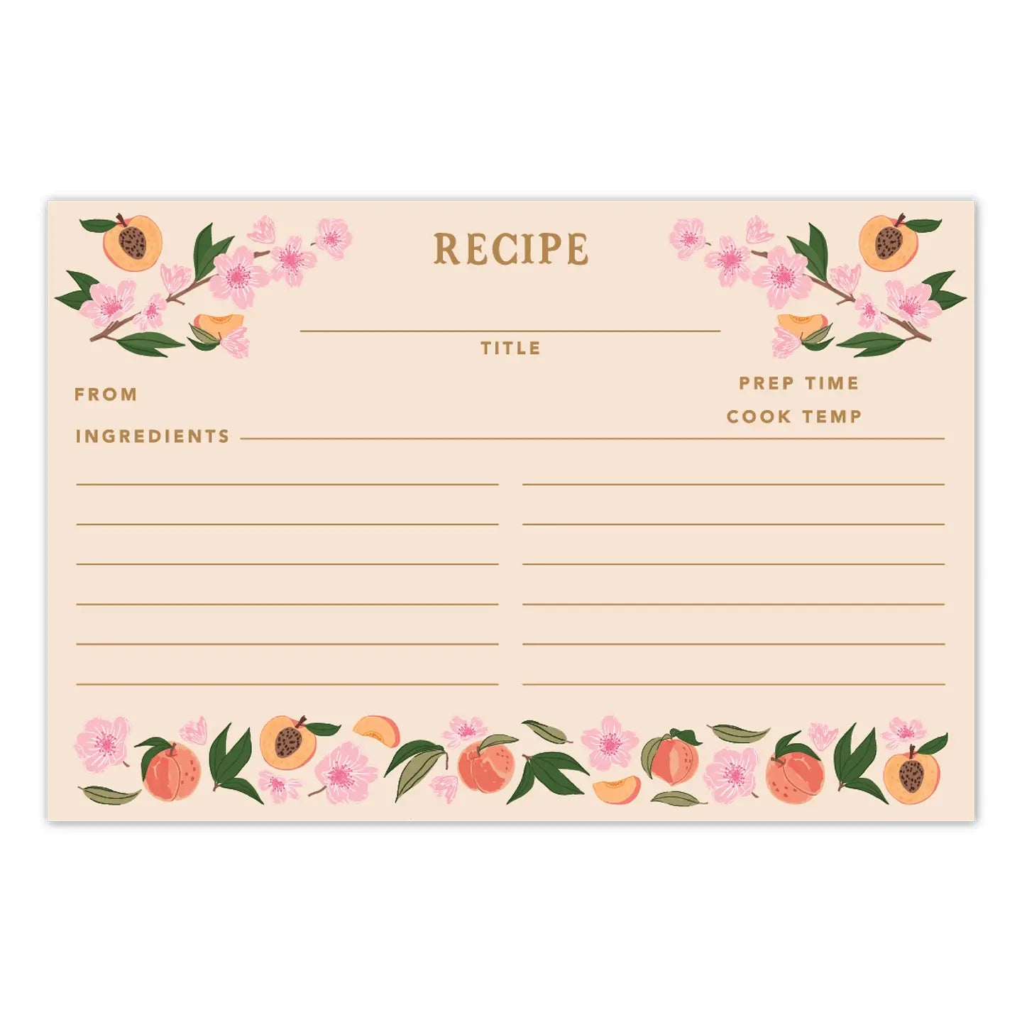 Peach Blossom Recipe Cards