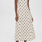 Camille Linen Polka Dot Dress