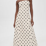 Camille Linen Polka Dot Dress