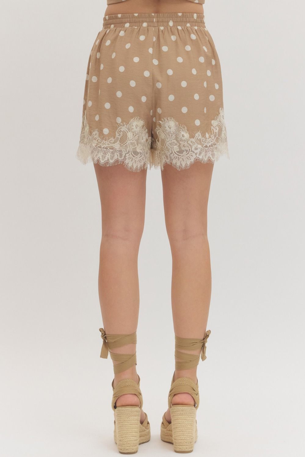 Delaney Polka Dot Lace Trim Shorts