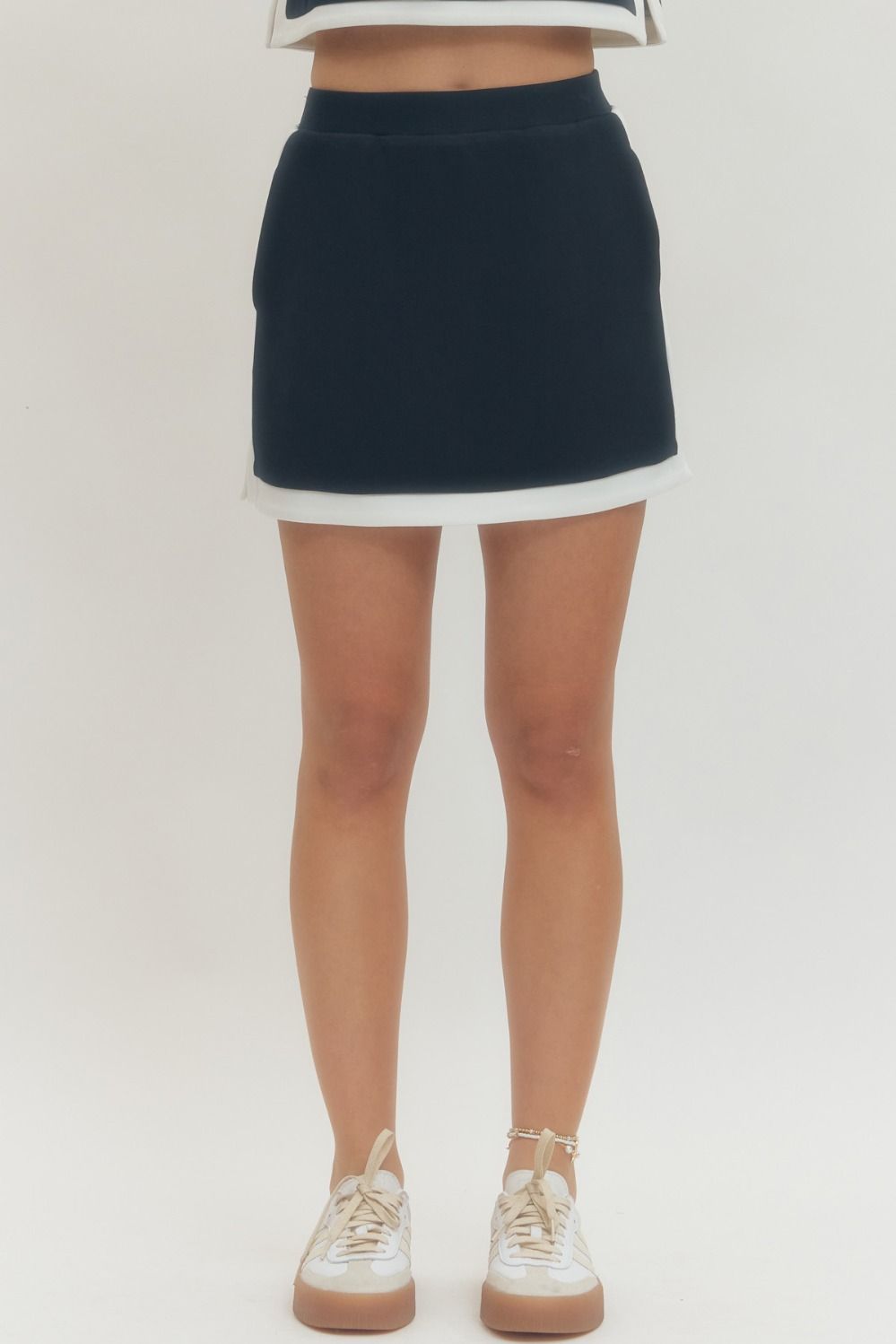 Hadley Contrast Trim Knit Mini Skirt