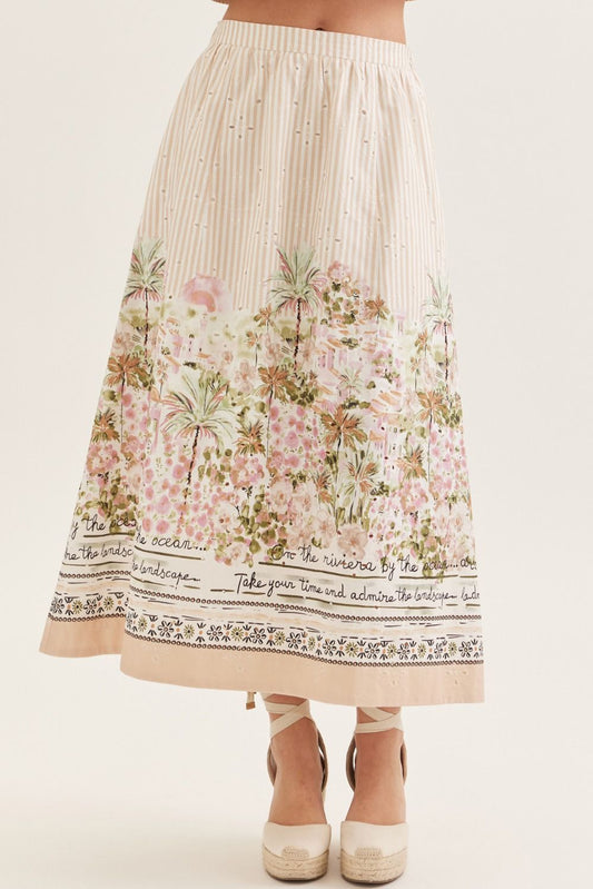 Amalfi Scenic Border Maxi Skirt