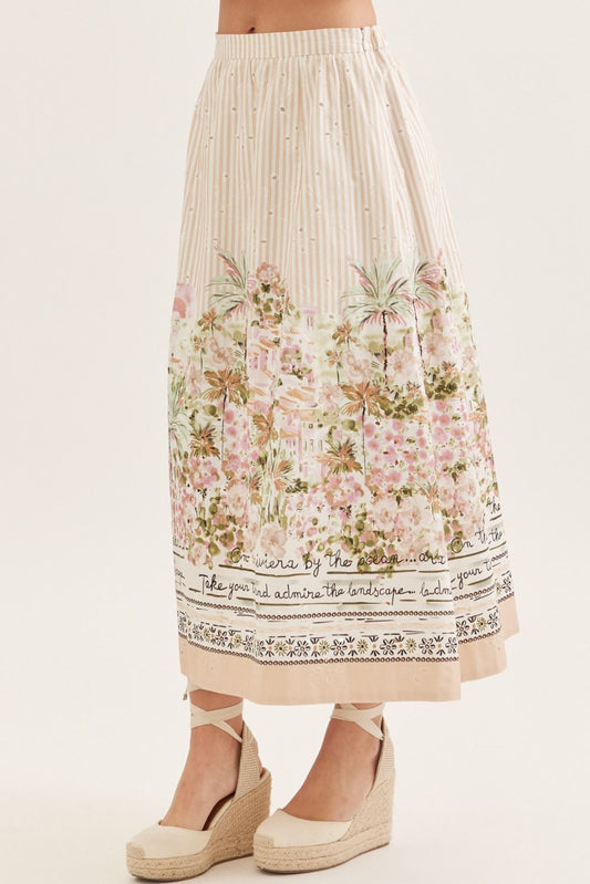 Amalfi Scenic Border Maxi Skirt