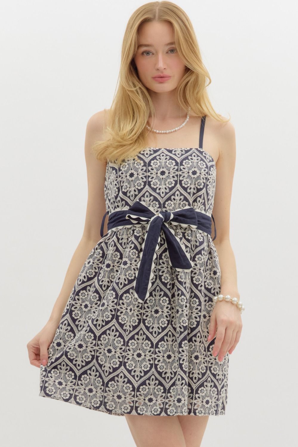 The Savannah Lace Bow Dress – Elegant Southern Charm