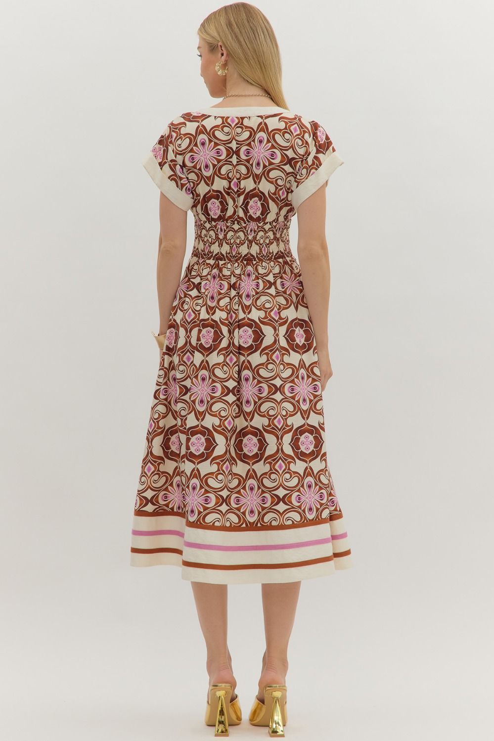 Myra Botanical Cap Sleeve Dress