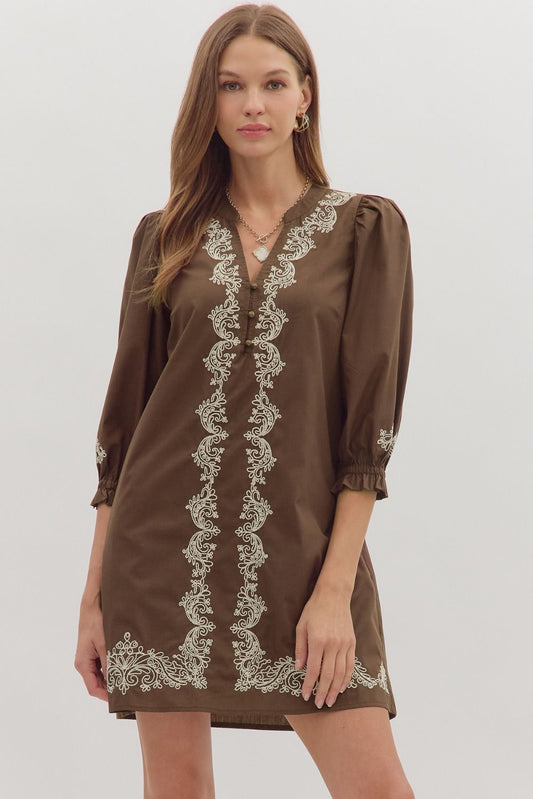 Delicate embroidery and breezy details make the Marcelline mini dress a timeless wardrobe essential.