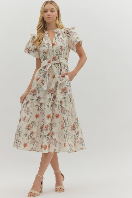 Barlow Floral Midi Dress