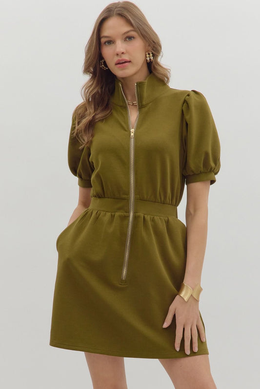 Renna Zip Front Mini Dress