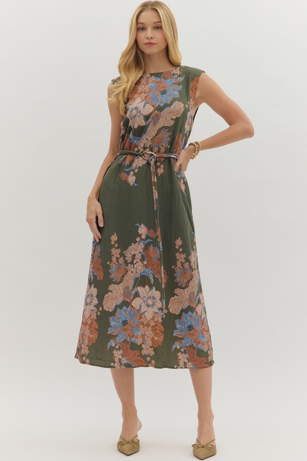 margot midi dress Margot Floral Midi Dress Large / Burgundy
