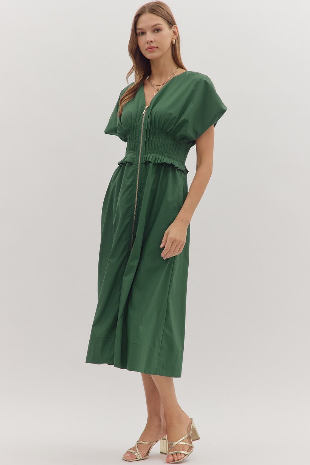Esme Smocked Midi Dress L Esme Smocked Midi Dress L