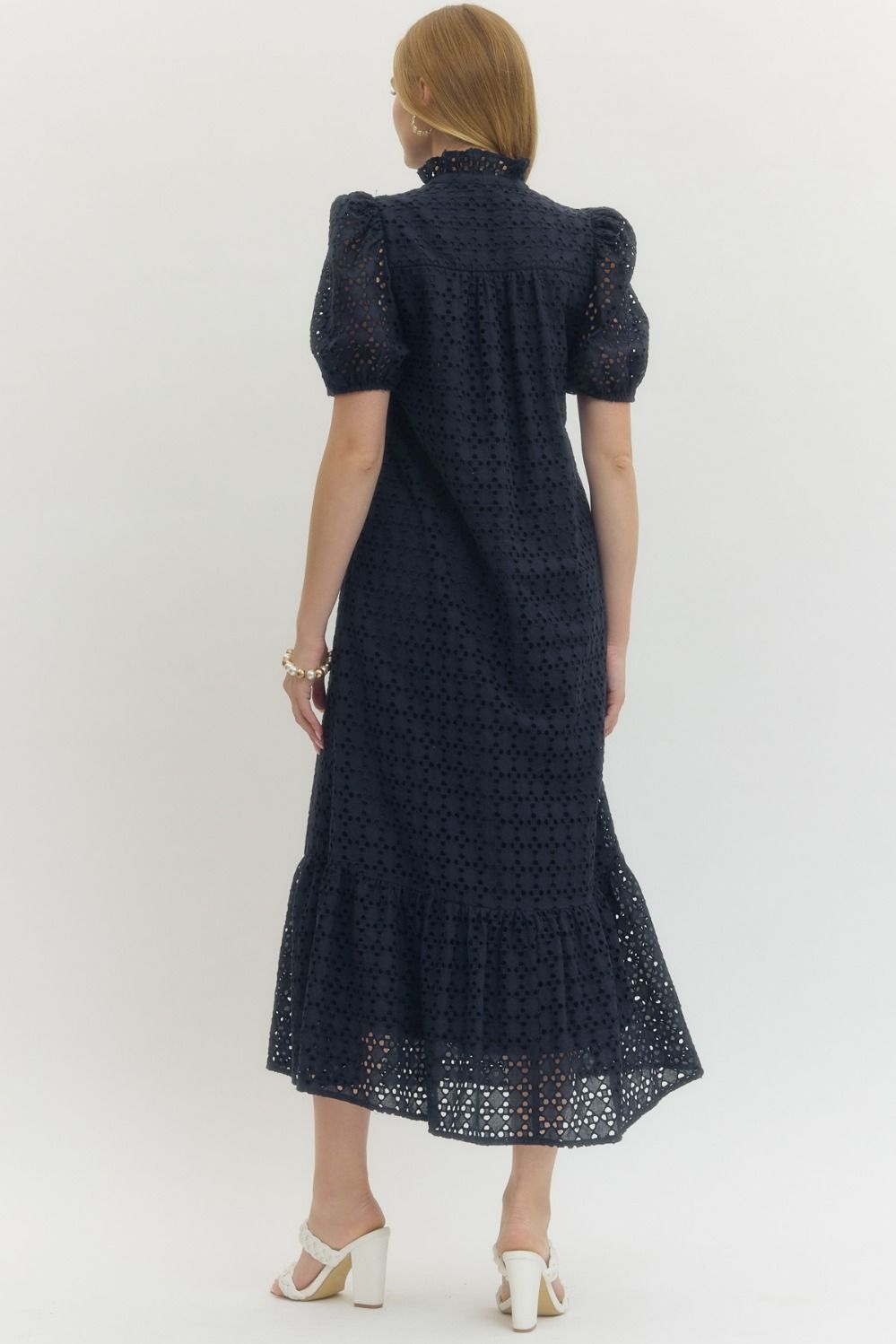 Sarah Eyelet Midi Dress