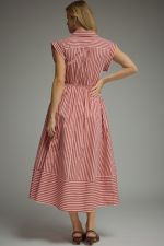 Emery Stripe Tie-Front Midi Dress