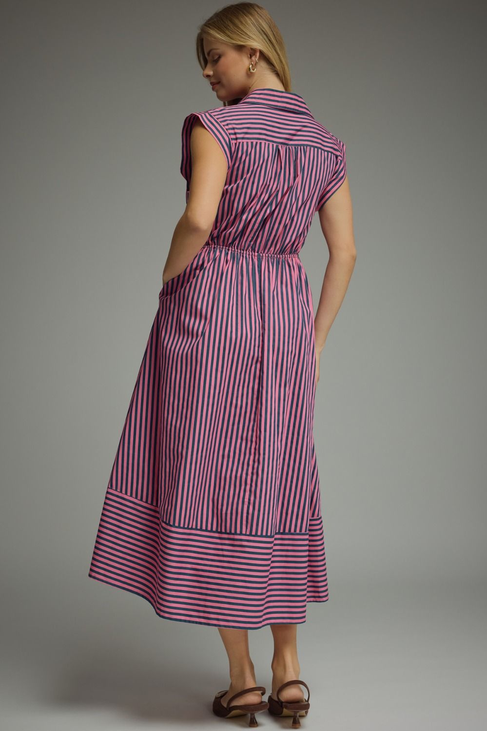 Emery Stripe Tie-Front Midi Dress