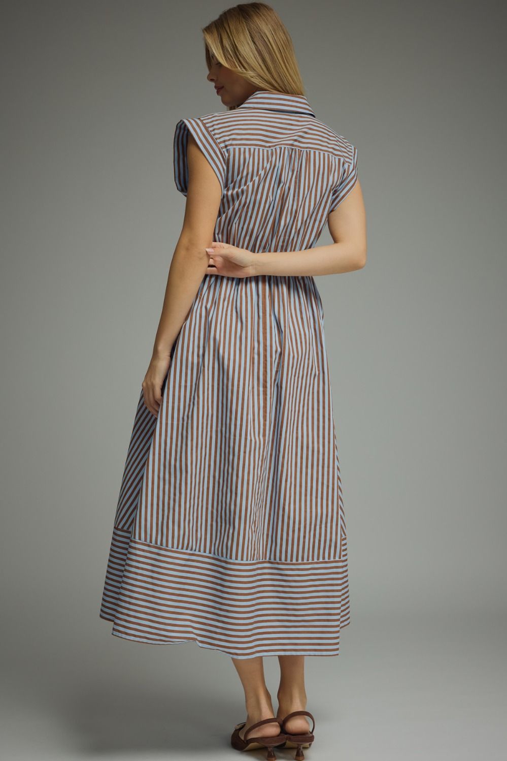 Emery Stripe Tie-Front Midi Dress