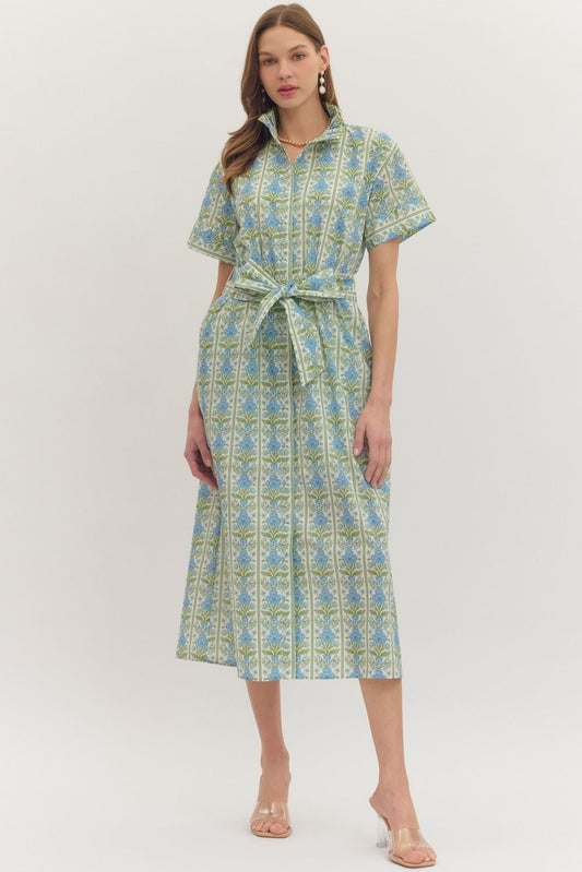 Celeste Botanical Midi Dress