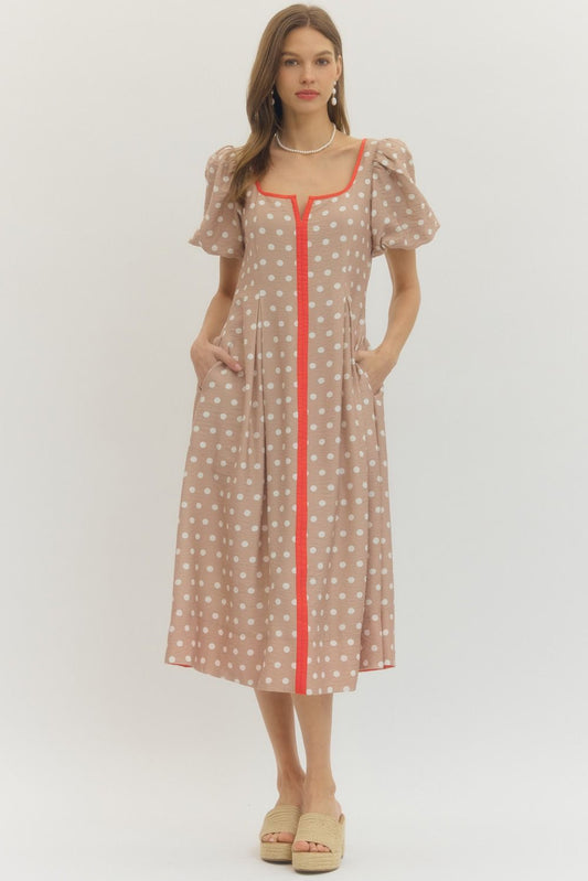 The Simone Polka Dot Midi Dress