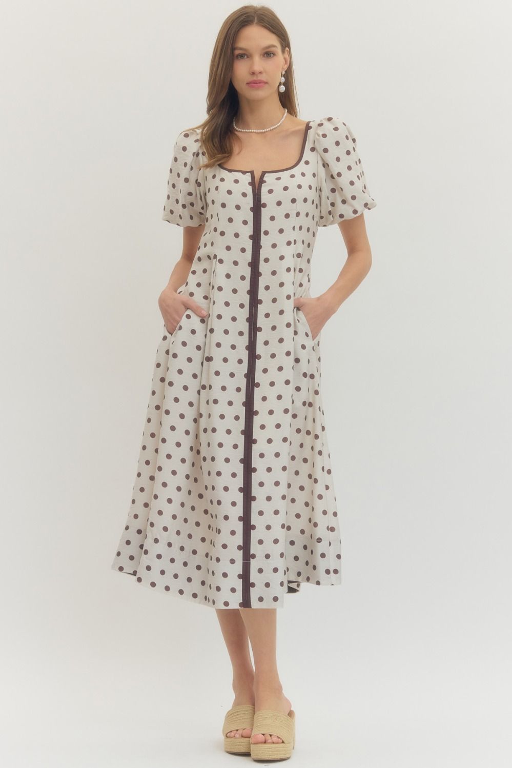 The Simone Polka Dot Midi Dress
