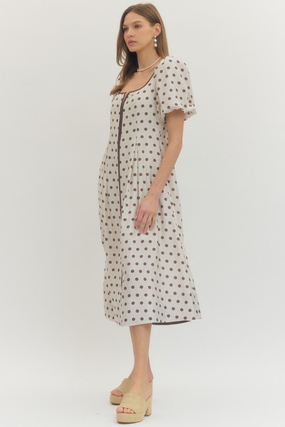 The Simone Polka Dot Midi Dress