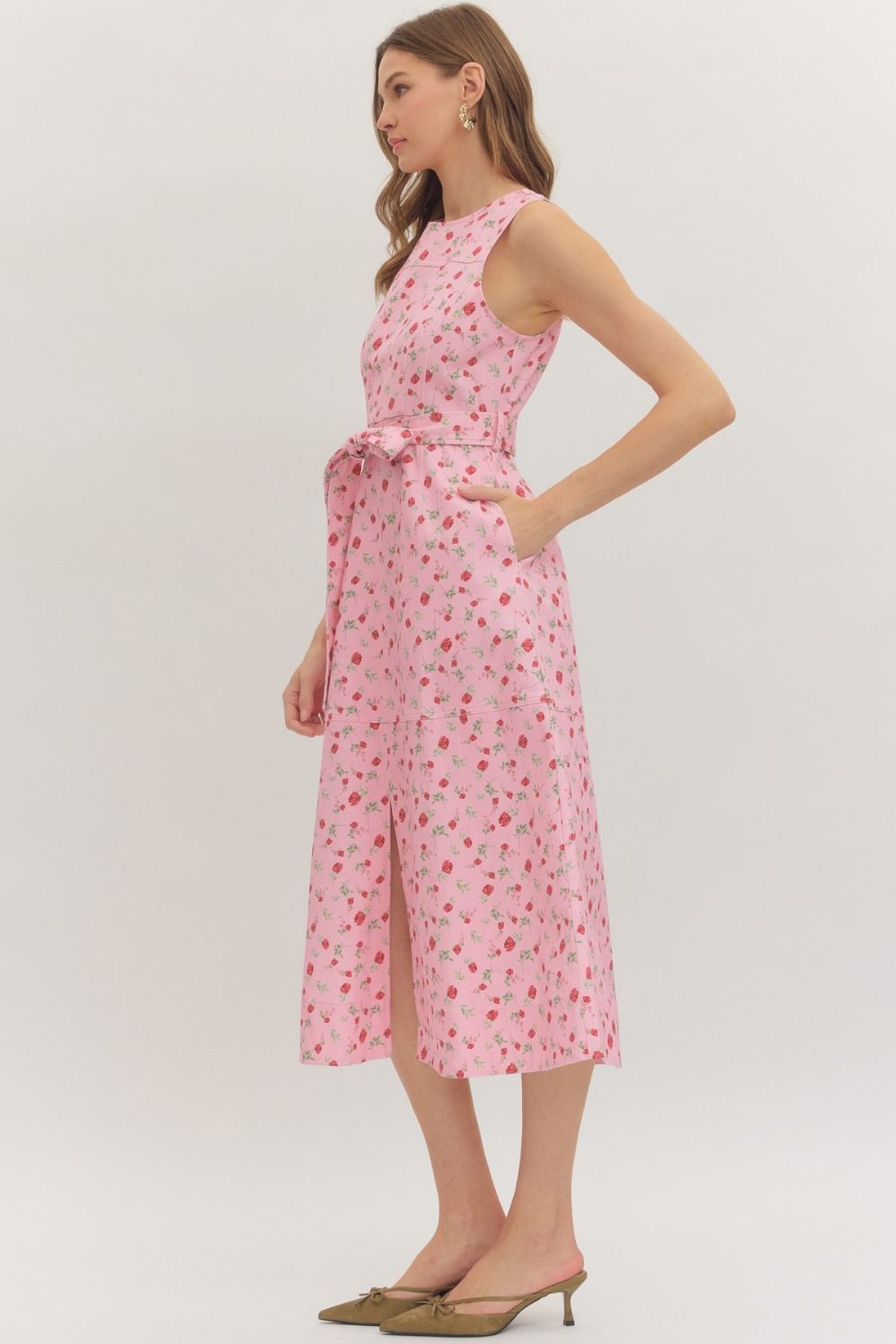Delilah Floral Belted Midi Dress