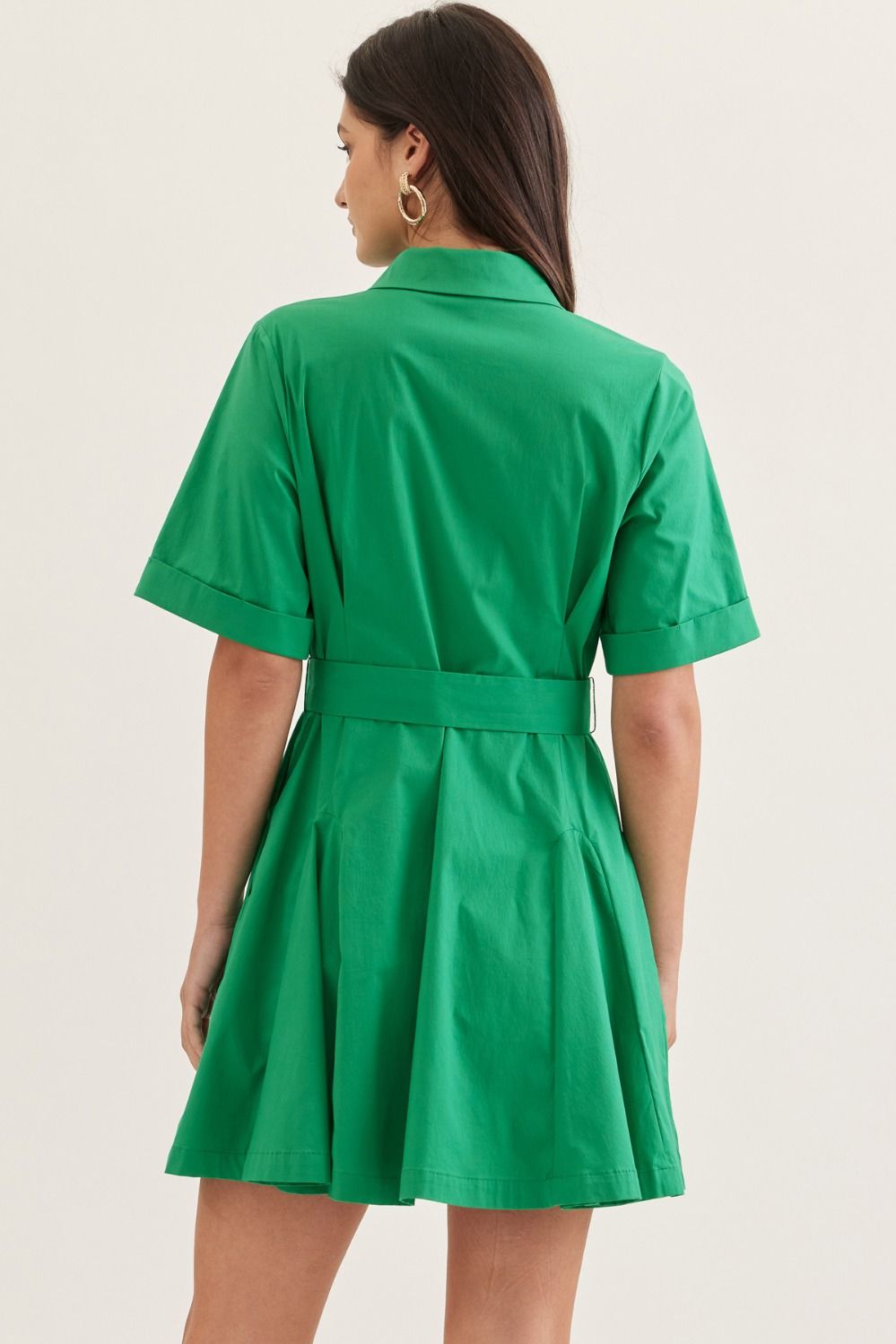 The Brooke Collared Tie Waist Mini Dress
