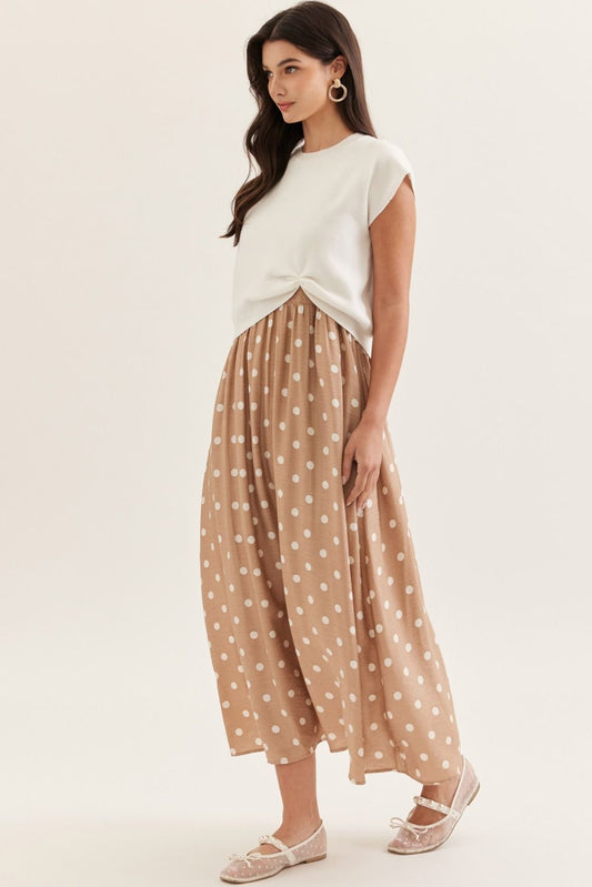 The Danielle Layered Polka Dot Midi Dress Set