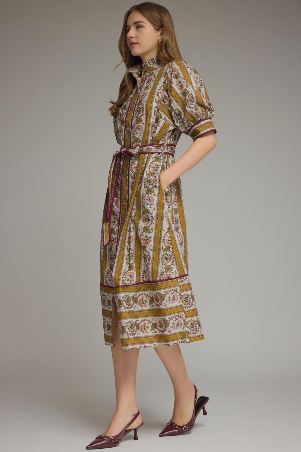 Jessica Floral Stripe Midi Dress