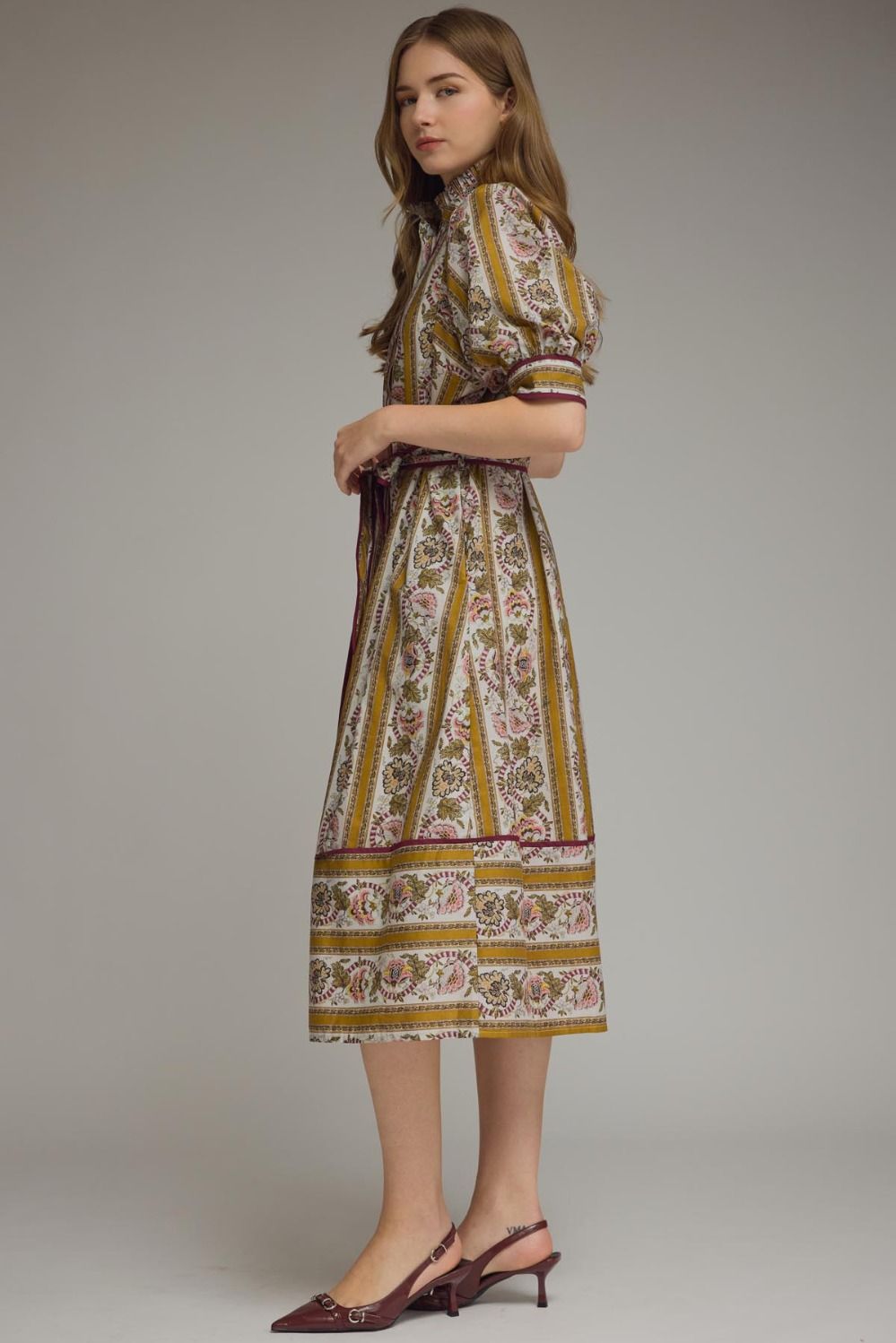 Jessica Floral Stripe Midi Dress