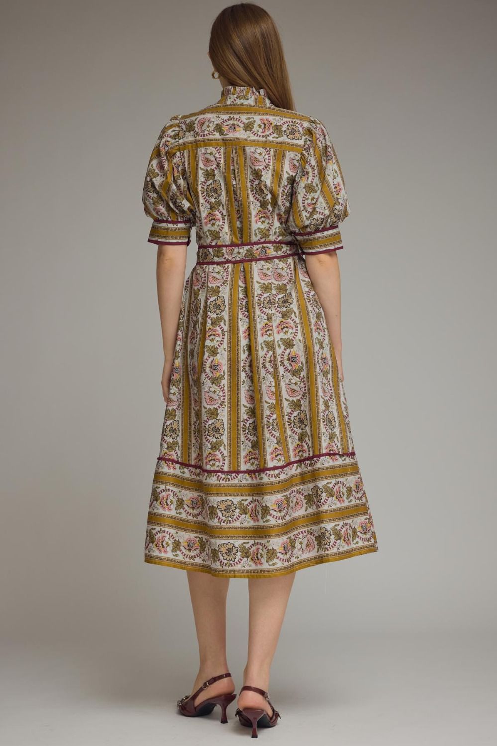 Jessica Floral Stripe Midi Dress