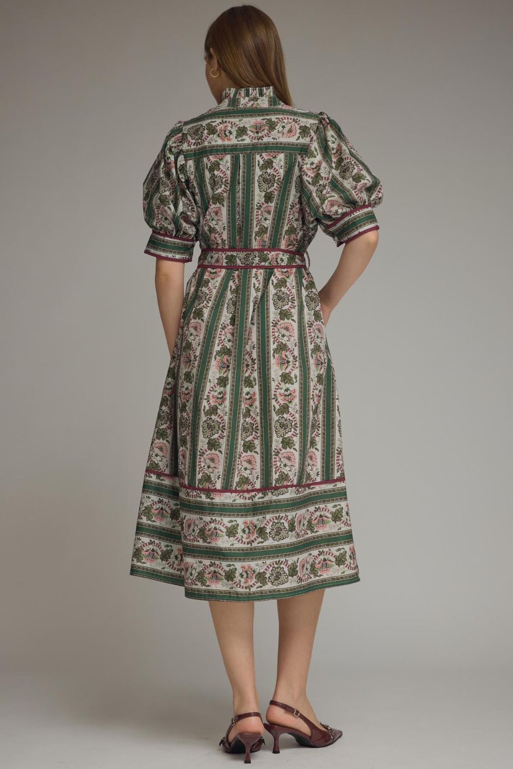 Jessica Floral Stripe Midi Dress