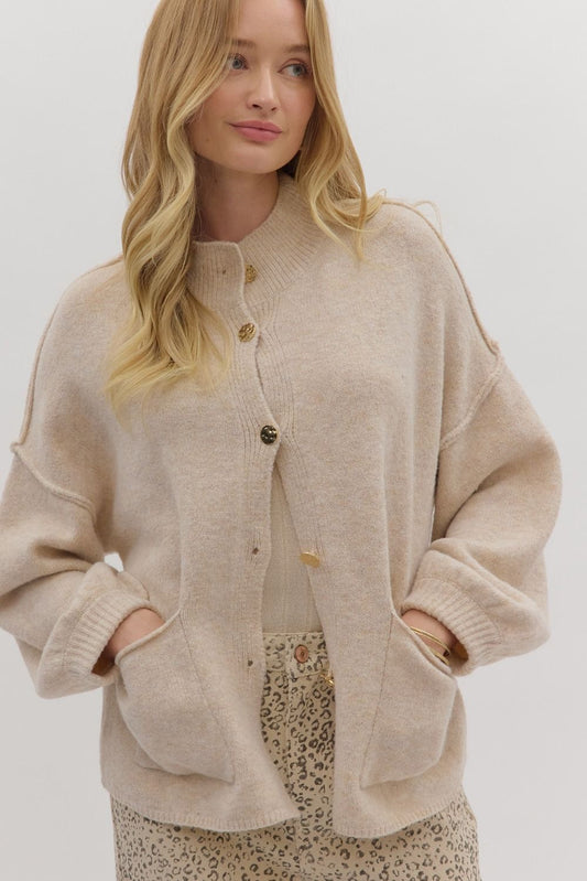Simone Gold Button Cardigan