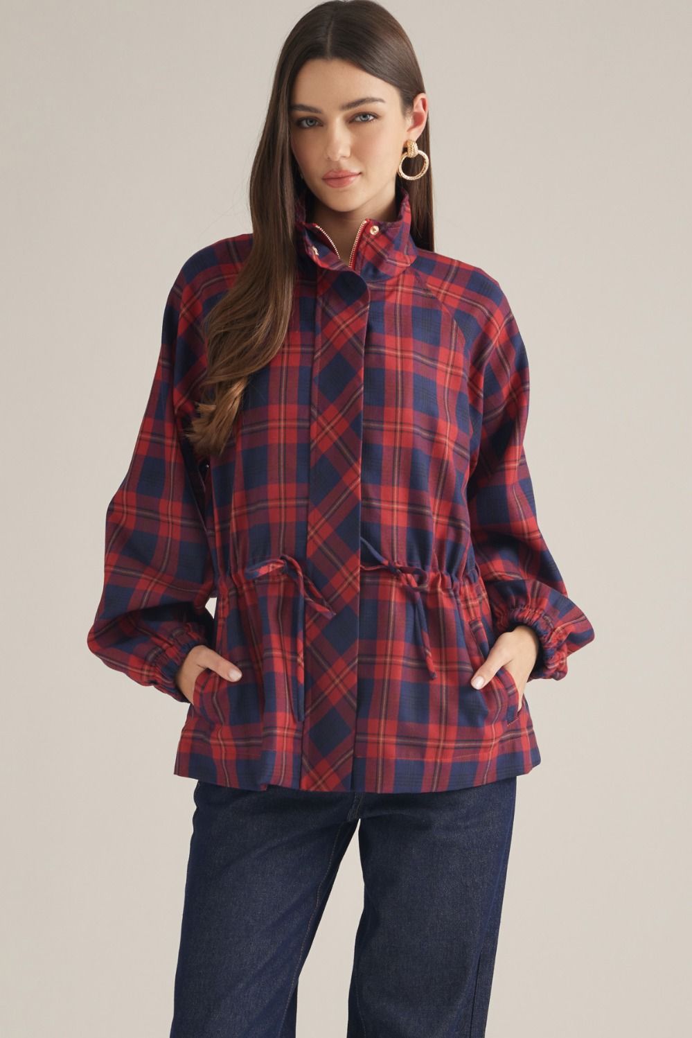 Blair Plaid Drawstring Jacket