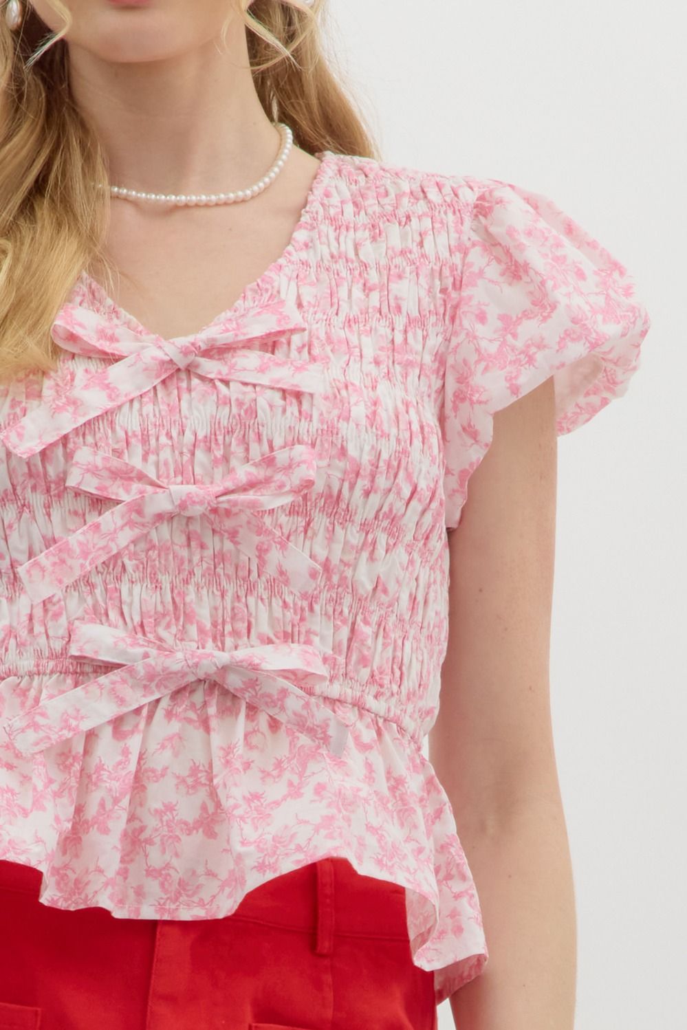 Rosy Bloom Ruffle Top