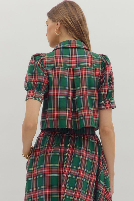Darby Plaid Button-Up Top