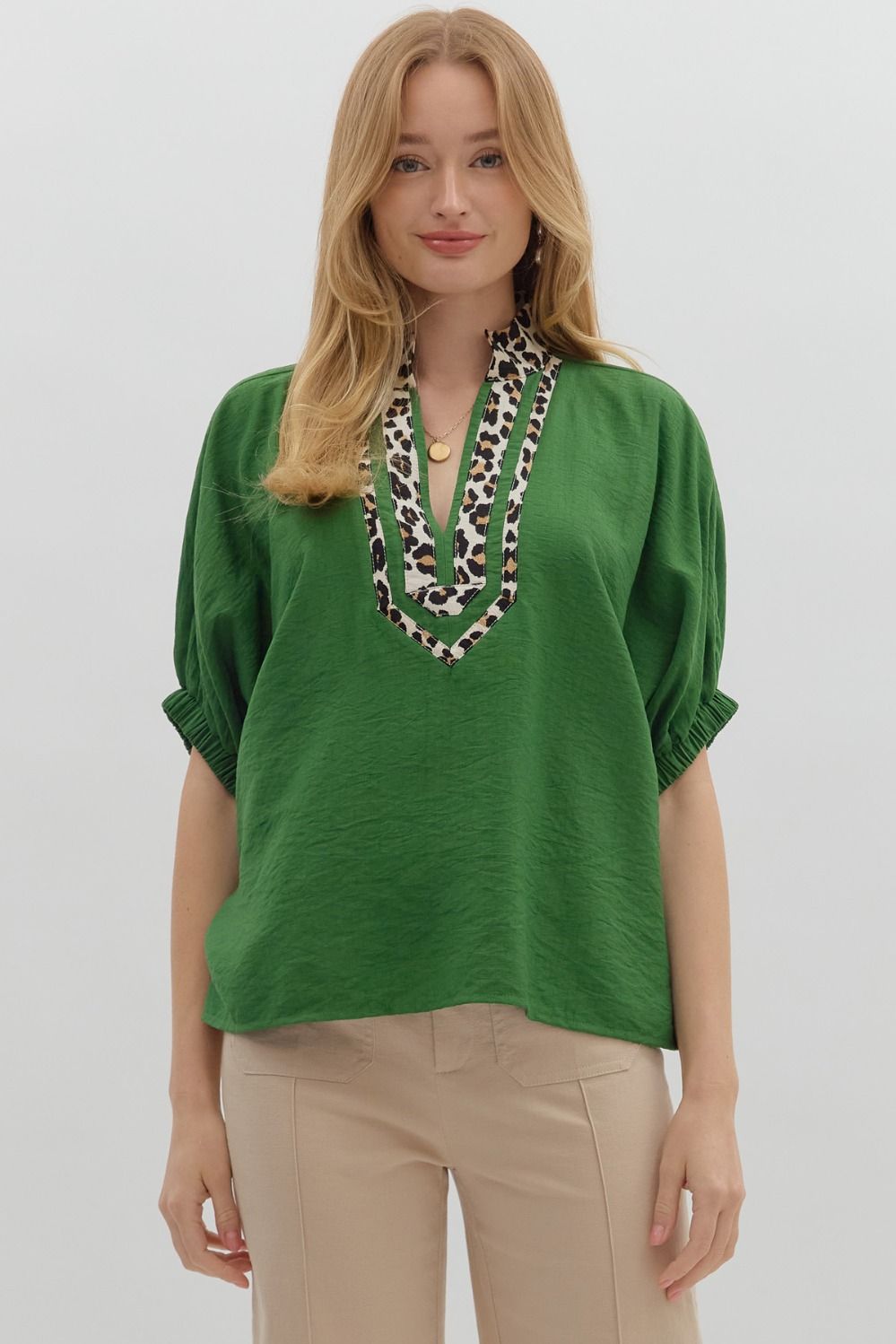 Marnie Leopard Accent Dolman Top