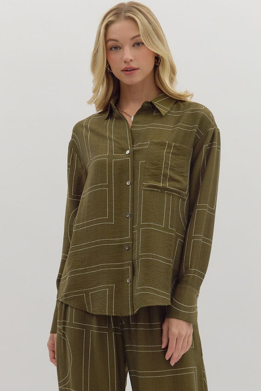 Mavis Abstract Collar Shirt