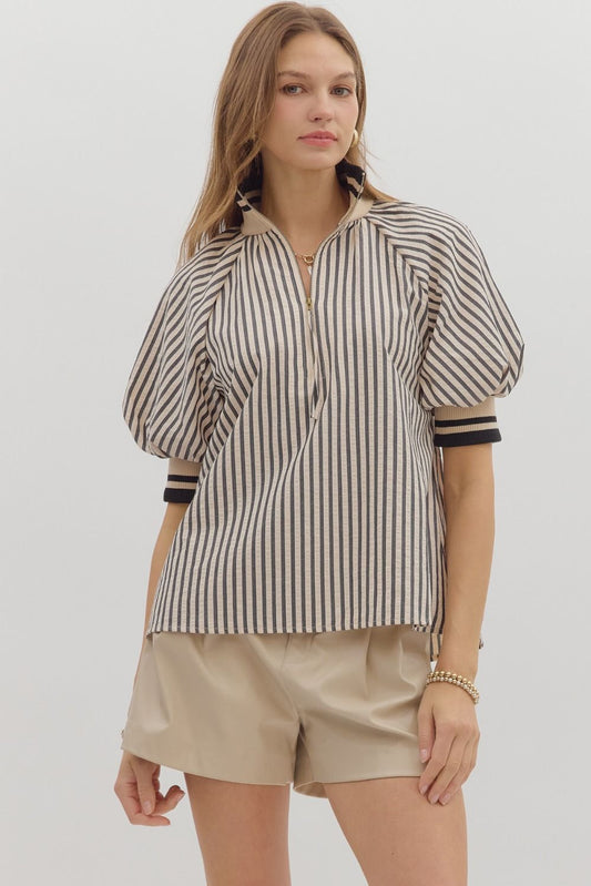 Vera Striped Puff Sleeve Top