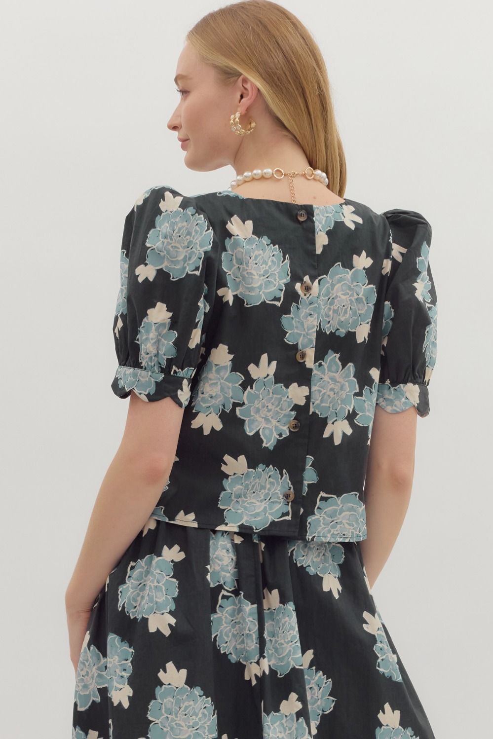 Lila Floral Puff Sleeve Top