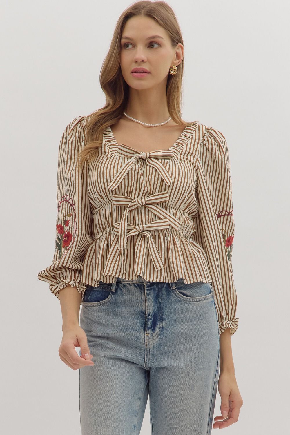 The Clara Striped Peplum Top